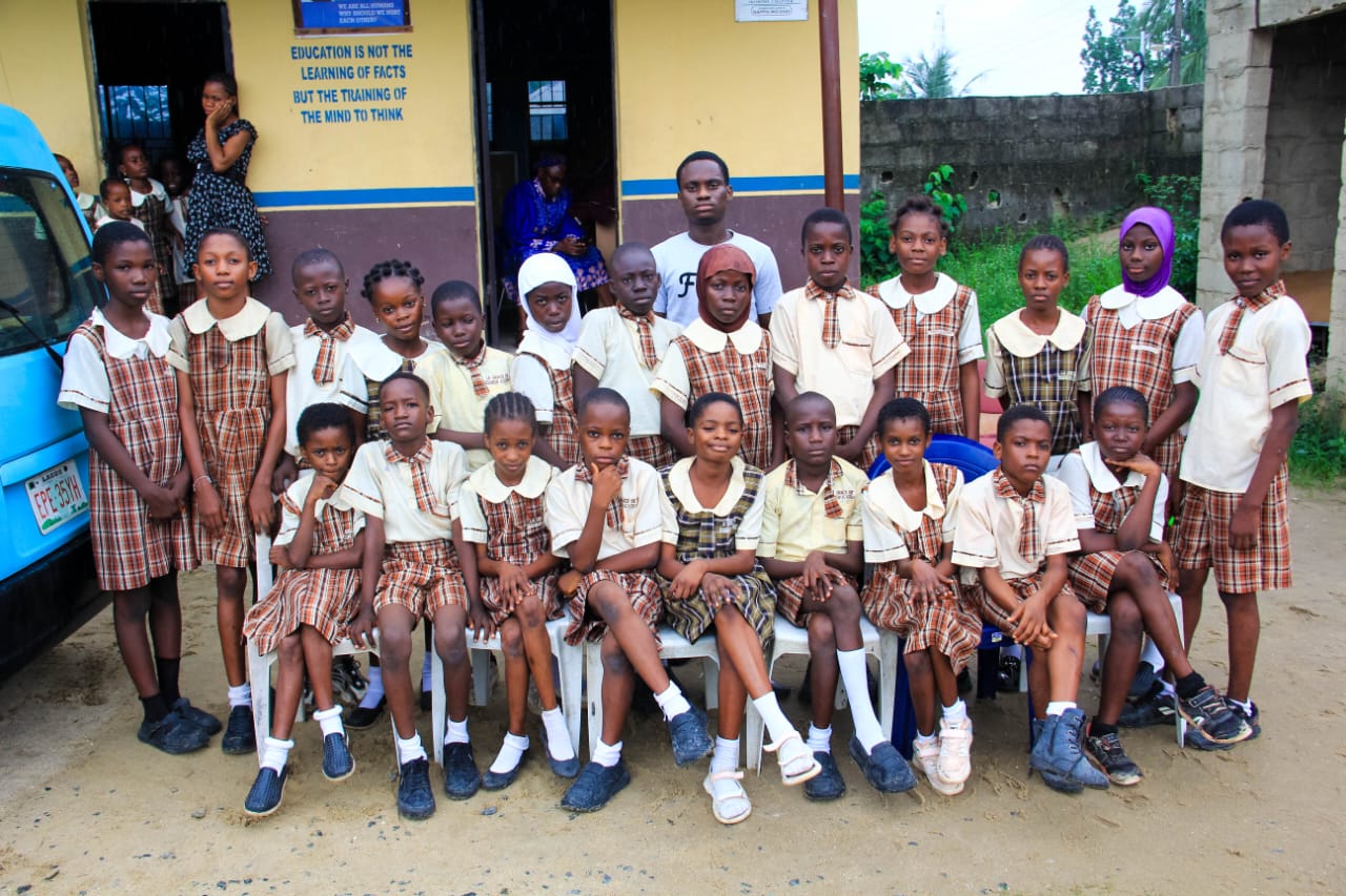 La Grace De Seigneur Academy pupils together in their school uniforms